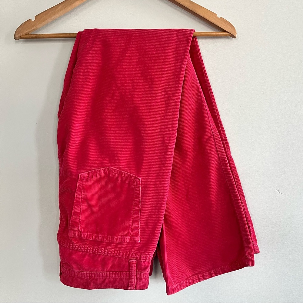 J Crew Coral Pink Corduroy High Rise Flare Jeans Size 2R